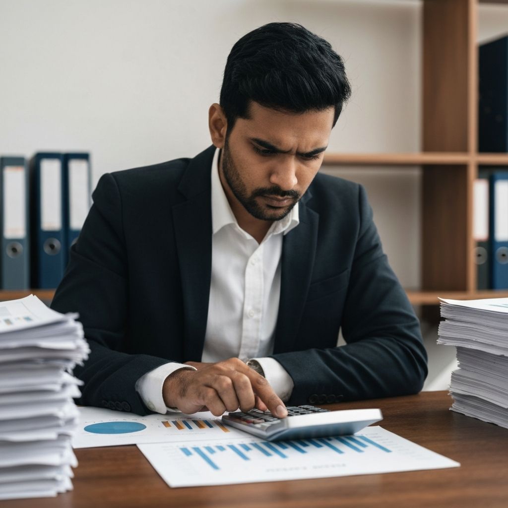 Egyéni vállalkozó számítógéppel dolgozik