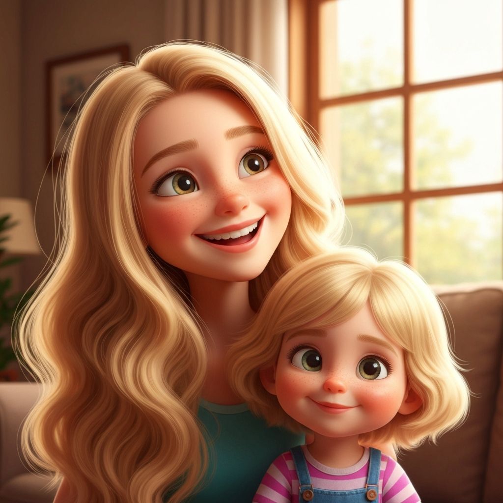 Boldog anya két gyermekkel